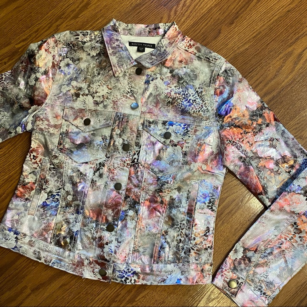 Vintage Y2K Floral Print Denim Jacket